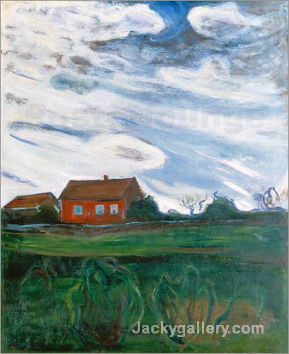 Das rote Haus. by Edvard Munch paintings reproduction